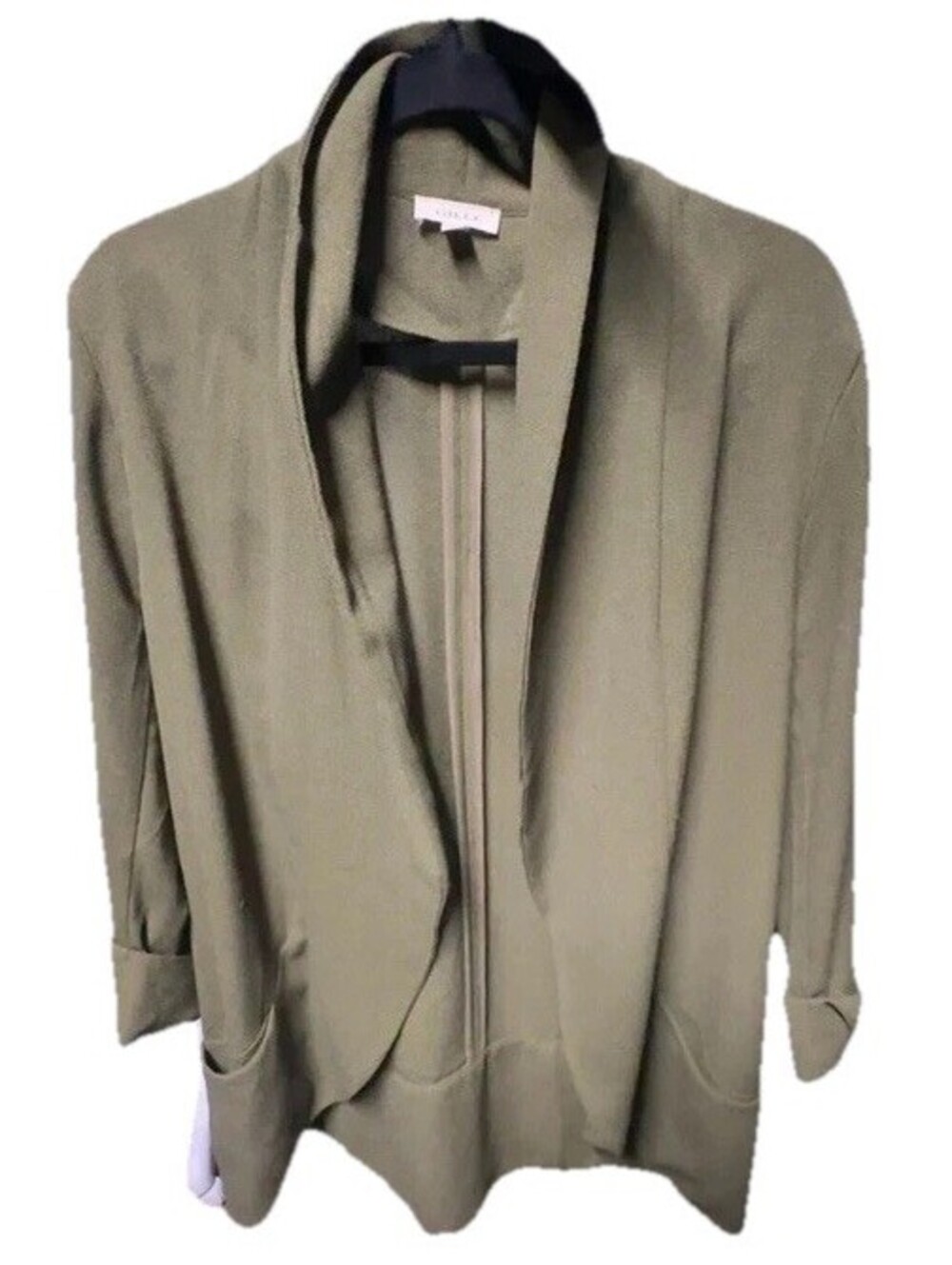 Gilli Olive Green Draped Neck Blazer Size Large Women’s